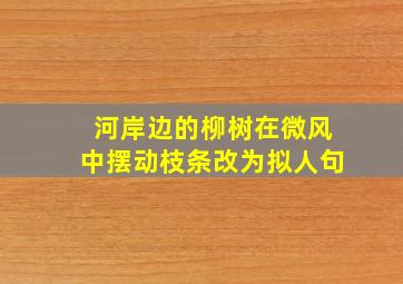 河岸边的柳树在微风中摆动枝条改为拟人句