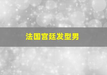 法国宫廷发型男