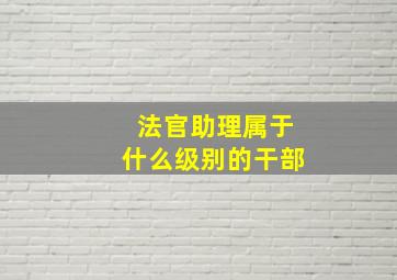 法官助理属于什么级别的干部