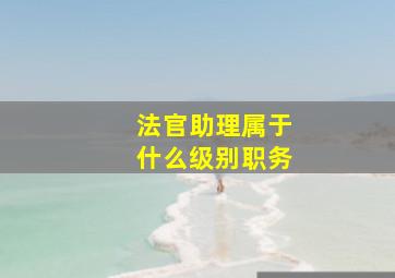 法官助理属于什么级别职务