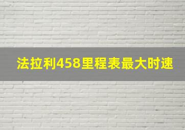 法拉利458里程表最大时速