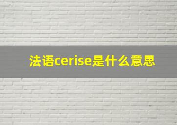 法语cerise是什么意思