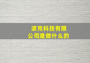 波克科技有限公司是做什么的