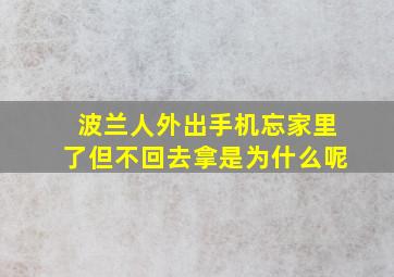 波兰人外出手机忘家里了但不回去拿是为什么呢