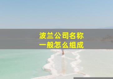 波兰公司名称一般怎么组成