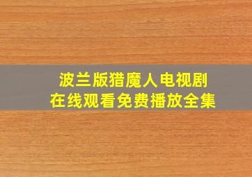 波兰版猎魔人电视剧在线观看免费播放全集