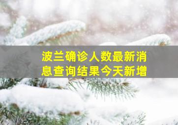 波兰确诊人数最新消息查询结果今天新增