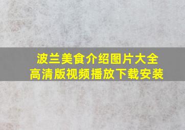 波兰美食介绍图片大全高清版视频播放下载安装