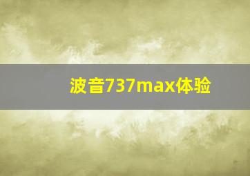 波音737max体验