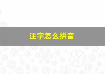 注字怎么拼音