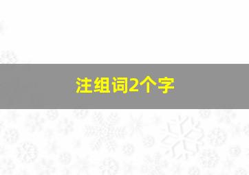 注组词2个字