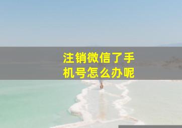 注销微信了手机号怎么办呢