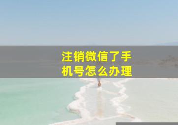 注销微信了手机号怎么办理