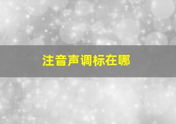 注音声调标在哪