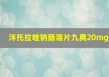 泮托拉唑钠肠溶片九典20mg