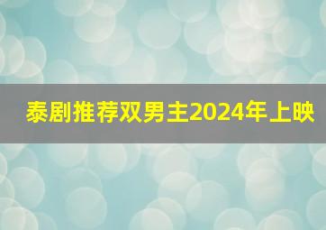 泰剧推荐双男主2024年上映