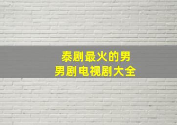 泰剧最火的男男剧电视剧大全