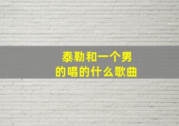 泰勒和一个男的唱的什么歌曲