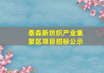 泰森新纺织产业集聚区项目招标公示