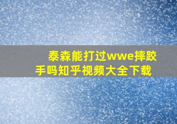 泰森能打过wwe摔跤手吗知乎视频大全下载