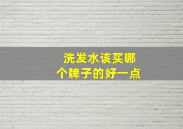 洗发水该买哪个牌子的好一点