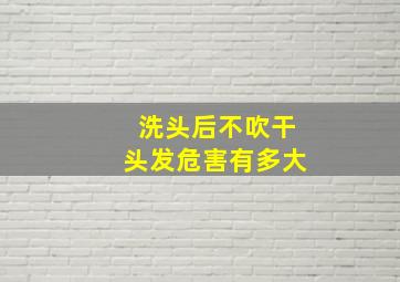 洗头后不吹干头发危害有多大