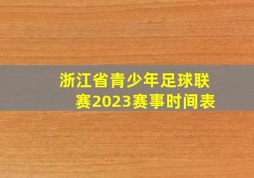 浙江省青少年足球联赛2023赛事时间表