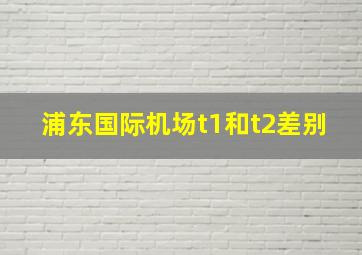 浦东国际机场t1和t2差别