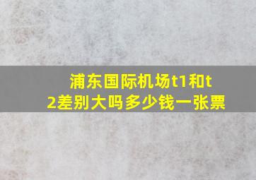 浦东国际机场t1和t2差别大吗多少钱一张票