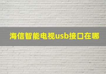 海信智能电视usb接口在哪