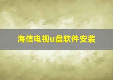 海信电视u盘软件安装