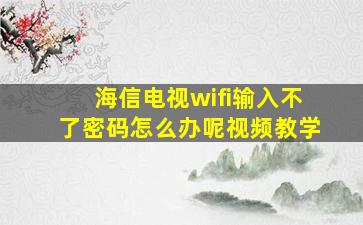 海信电视wifi输入不了密码怎么办呢视频教学