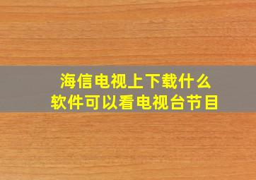 海信电视上下载什么软件可以看电视台节目