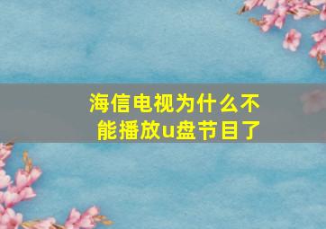 海信电视为什么不能播放u盘节目了