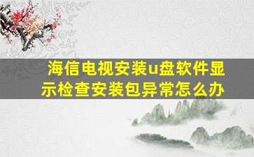 海信电视安装u盘软件显示检查安装包异常怎么办