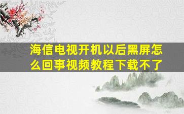 海信电视开机以后黑屏怎么回事视频教程下载不了