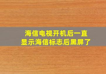 海信电视开机后一直显示海信标志后黑屏了