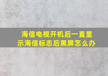 海信电视开机后一直显示海信标志后黑屏怎么办