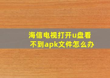 海信电视打开u盘看不到apk文件怎么办