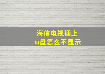 海信电视插上u盘怎么不显示