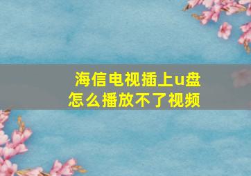 海信电视插上u盘怎么播放不了视频