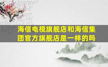 海信电视旗舰店和海信集团官方旗舰店是一样的吗