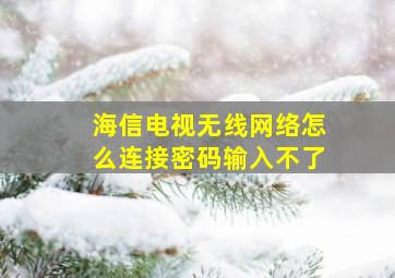 海信电视无线网络怎么连接密码输入不了