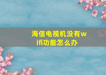 海信电视机没有wifi功能怎么办