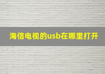 海信电视的usb在哪里打开