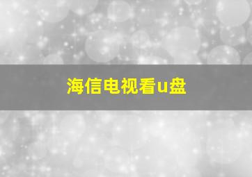 海信电视看u盘