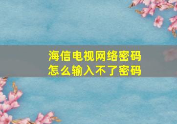 海信电视网络密码怎么输入不了密码