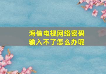 海信电视网络密码输入不了怎么办呢