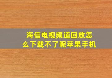 海信电视频道回放怎么下载不了呢苹果手机