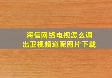 海信网络电视怎么调出卫视频道呢图片下载